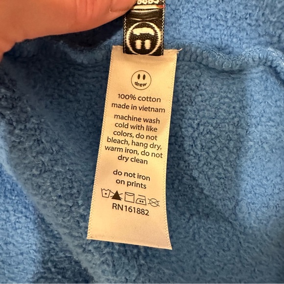 Drew House Hoodie size L Sky Blue Justin Bieber - Picture 10 of 16